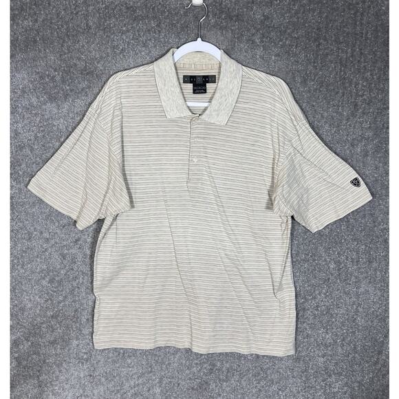 Nike Golf Polo Shirt Mens Size‎ Medium Striped Collared Cotton Short Sleeve - Picture 1 of 9